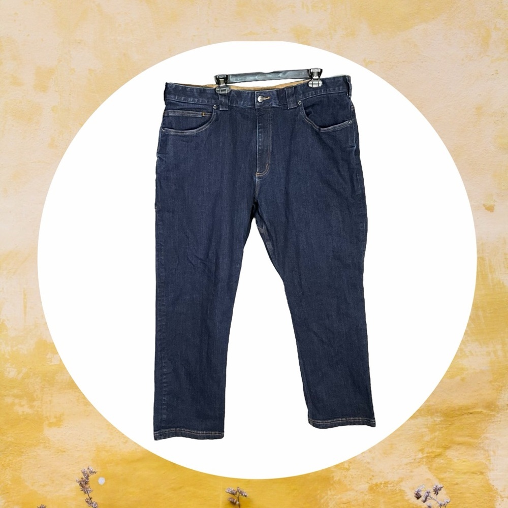 Duluth Trading Co Ballroom Double Flex Blackish Blue Jeans Men 42x30